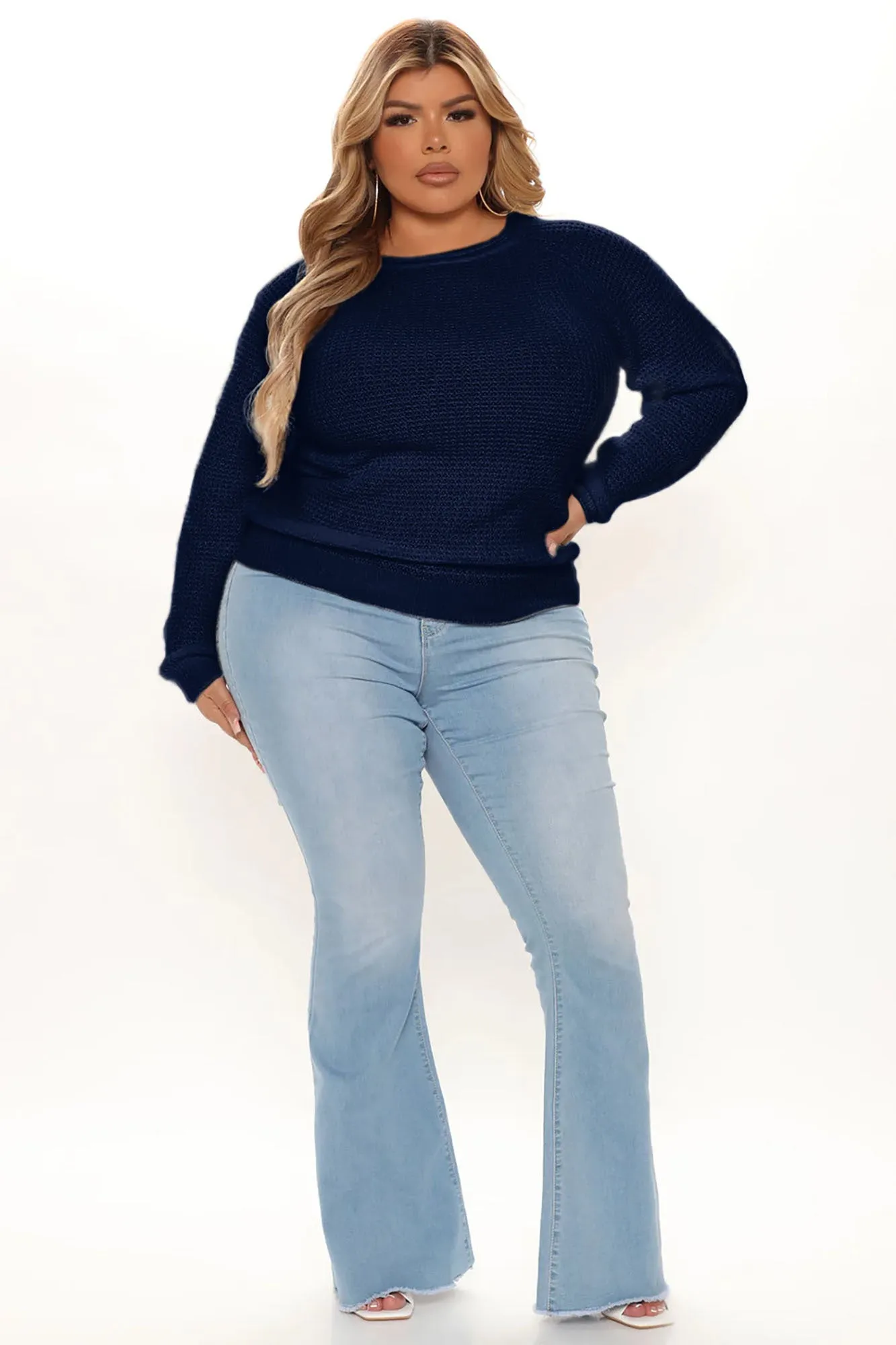 Ariana Waffle Sweater - Navy sold by Fashion Nova product image thumbnail 5