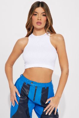 Staci Seamless Cropped Top - White sold by Fashion Nova