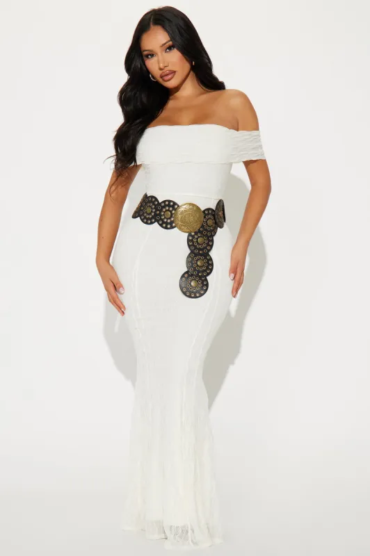 Sophie Belted Maxi Dress - Cream sold by Fashion Nova