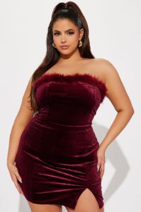 Morgan Velvet Mini Dress - Plum sold by Fashion Nova