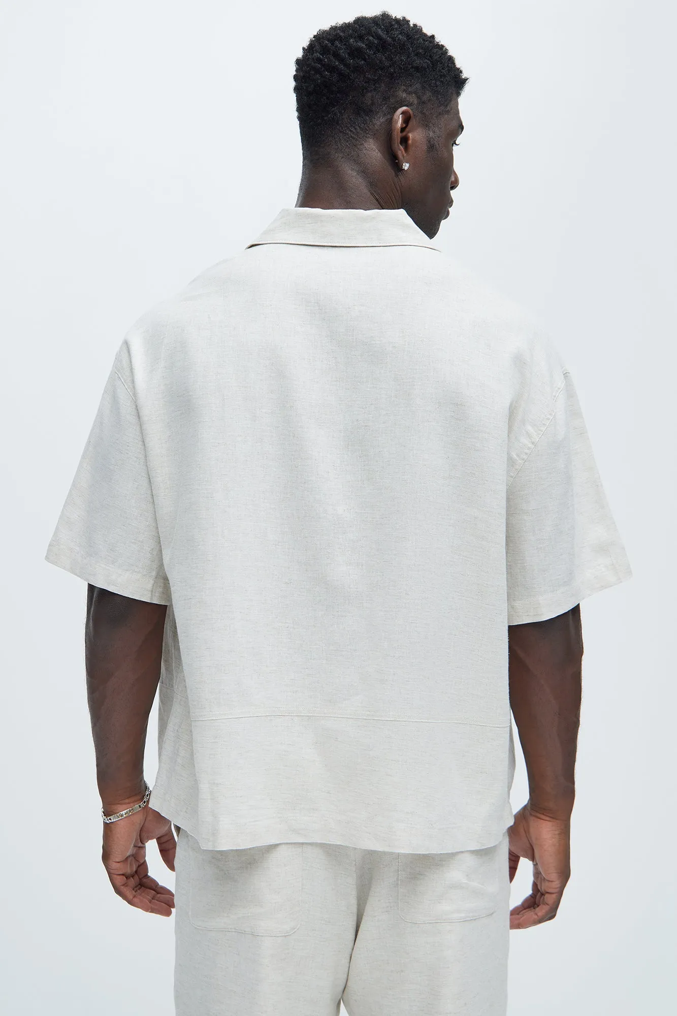 Bahamas Linen Cuban Shirt - Oatmeal sold by Fashion Nova product image thumbnail 3