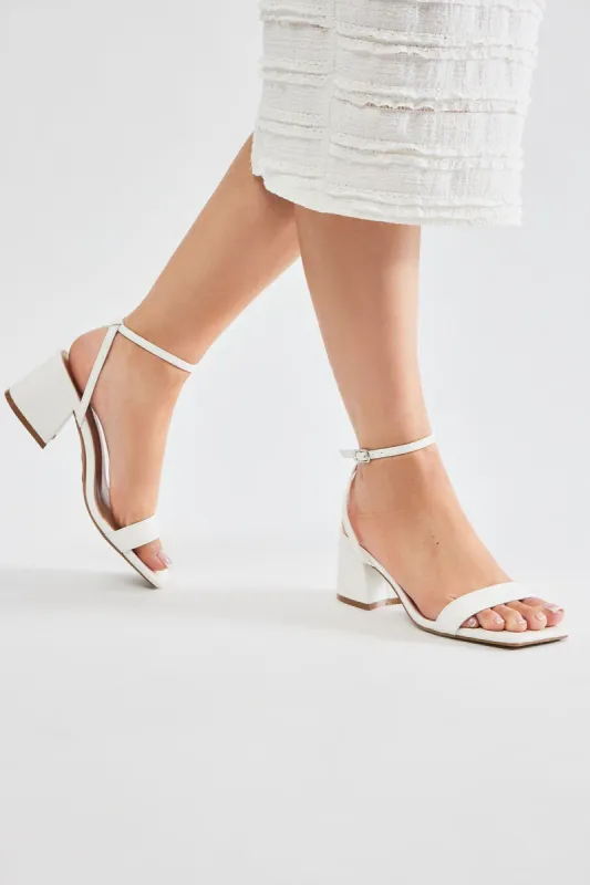 Jaylynn Heeled Sandals - White sold by Fashion Nova