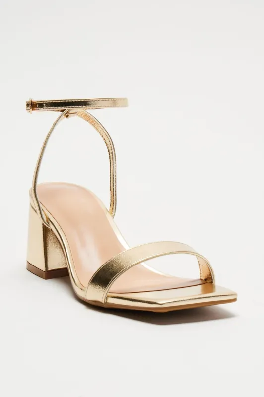 Jaylynn Heeled Sandals - Gold sold by Fashion Nova