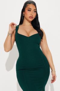 Peyton Ponte Midi Dress - Hunter sold by Fashion Nova