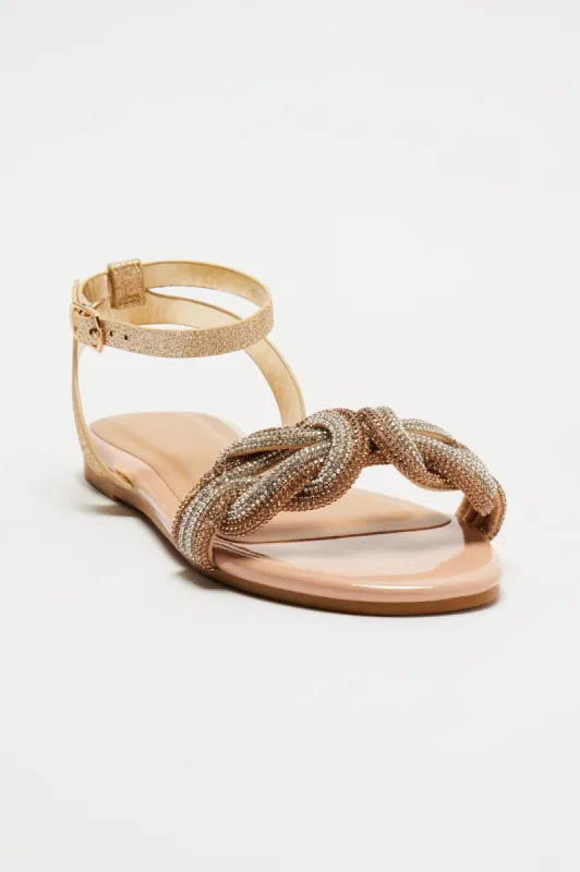 New To This Sandals - Gold sold by Fashion Nova