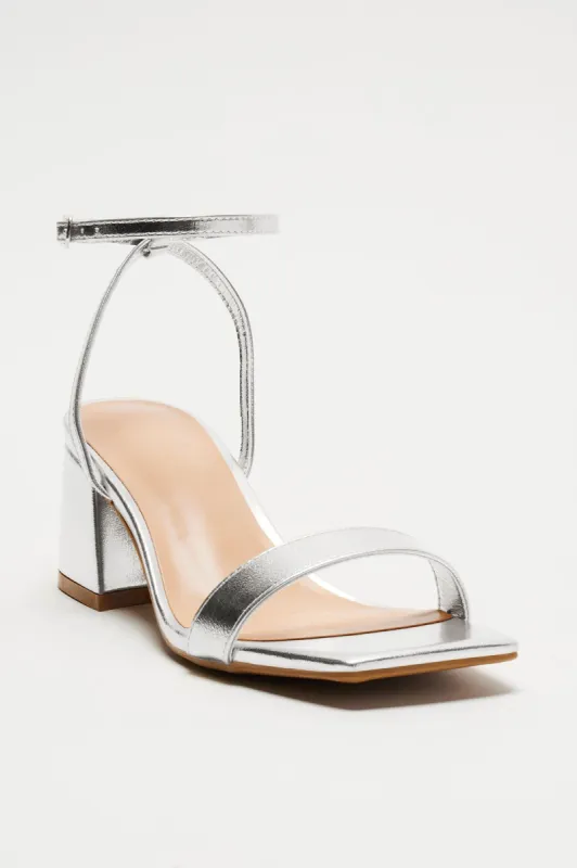Jaylynn Heeled Sandals - Silver sold by Fashion Nova