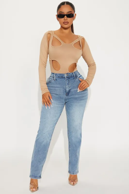 Cassidy Cut Out Bodysuit - Taupe sold by Fashion Nova