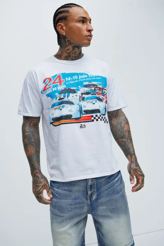 24 Hours Of Le Mans Short Sleeve Tee - Off White sold by Fashion Nova