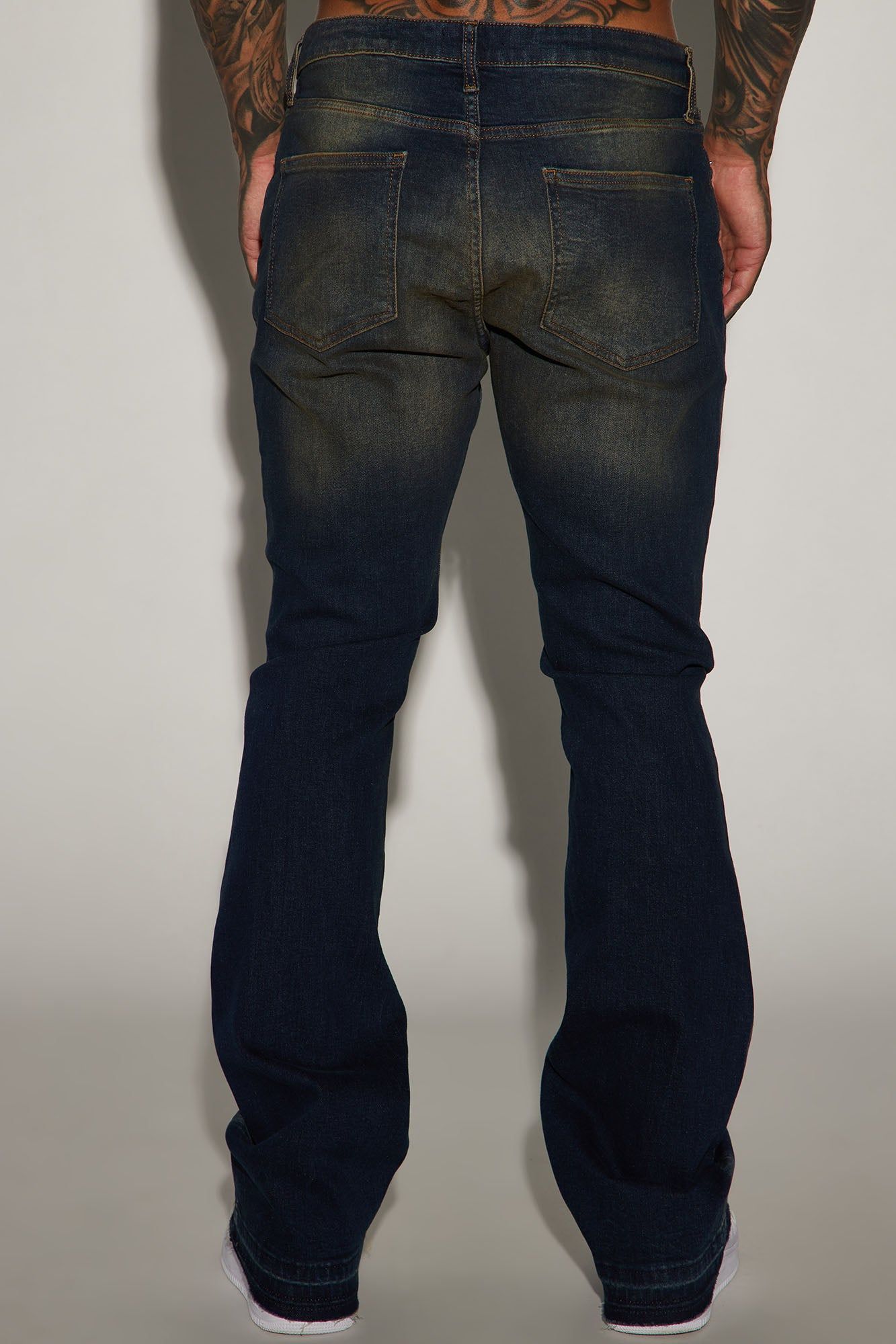 Clover Vintage Stacked Slim Flare Jeans - Vintage Blue Wash sold by Fashion Nova product image thumbnail 4