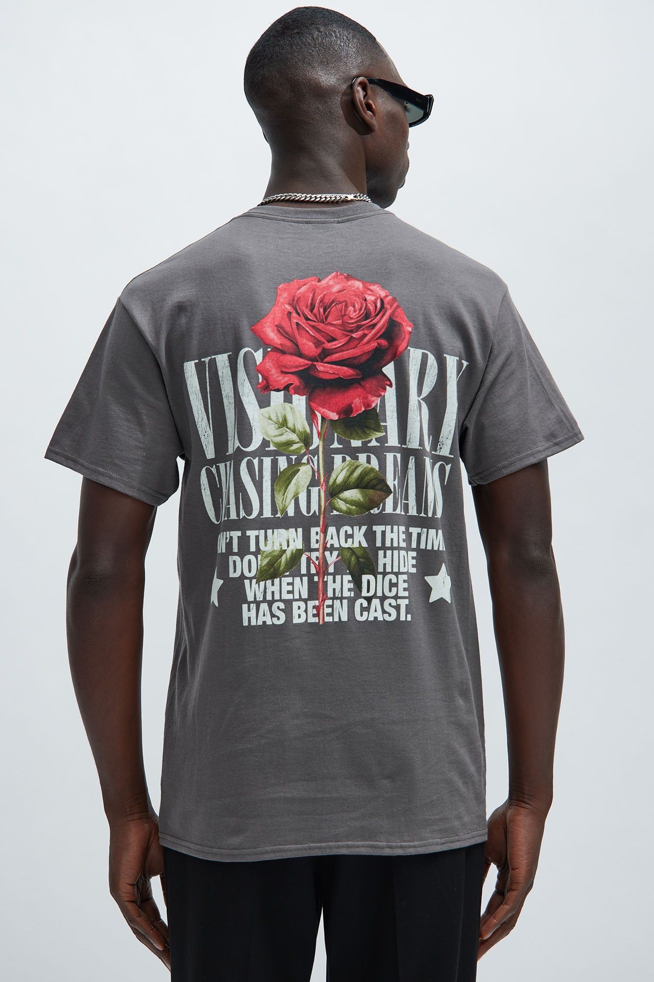 Visionary Chasing Dreams Short Sleeve Tee - Charcoal sold by Fashion Nova