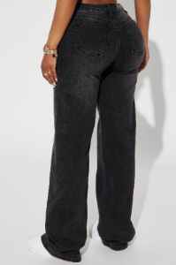 Vita Low Waist Stretch Baggy Jeans - Black Wash sold by Fashion Nova