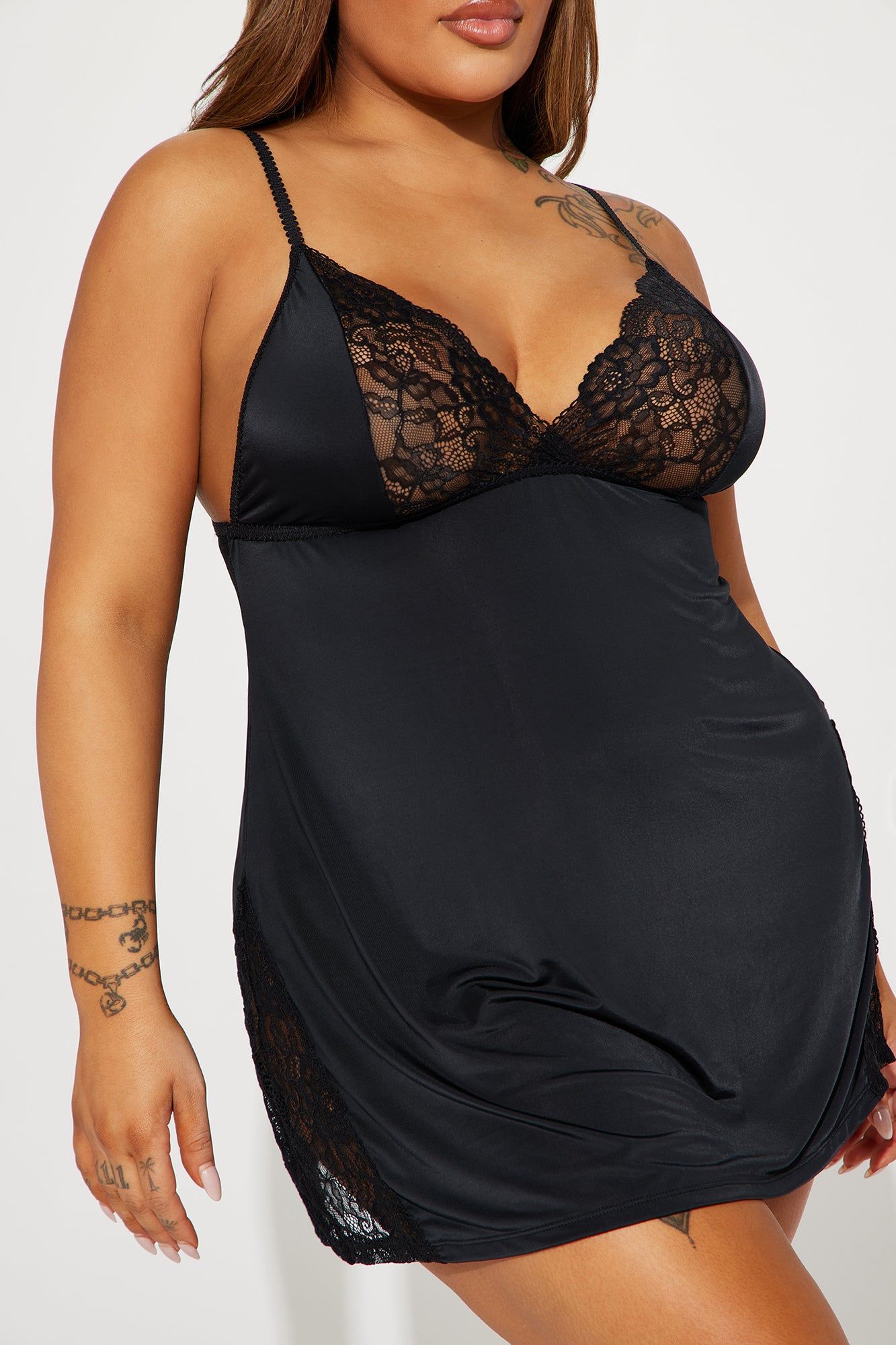 All About Us Satin Lace Babydoll - Black sold by Fashion Nova product image thumbnail 5