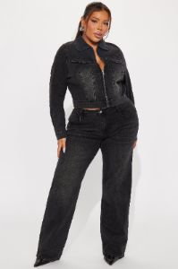Vita Low Waist Stretch Baggy Jeans - Black Wash sold by Fashion Nova