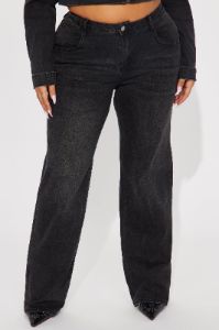 Vita Low Waist Stretch Baggy Jeans - Black Wash sold by Fashion Nova