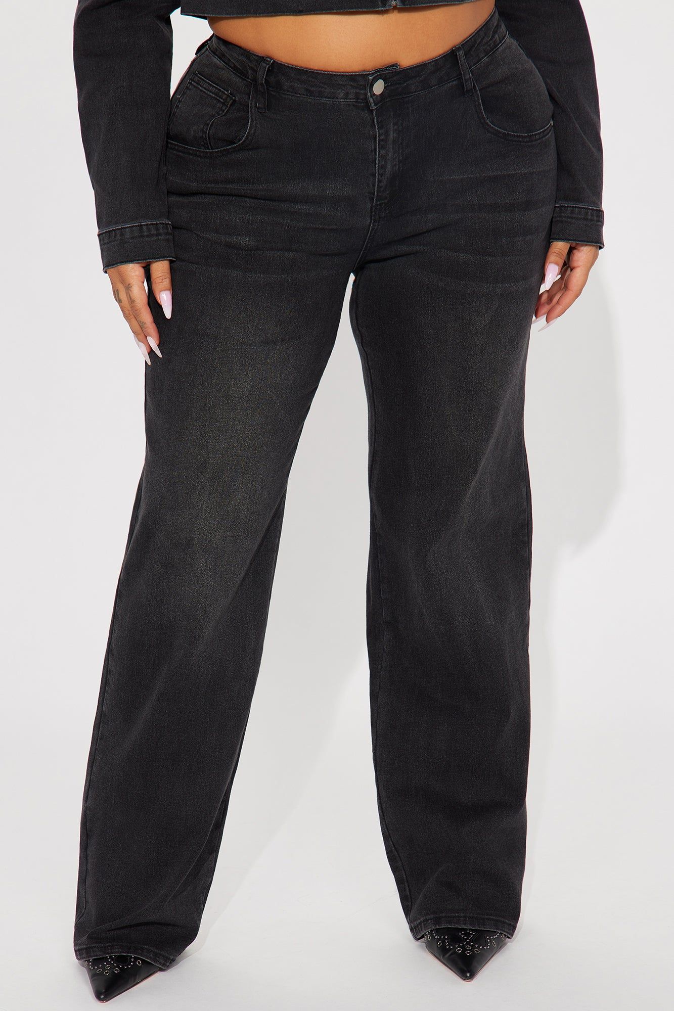 Vita Low Waist Stretch Baggy Jeans - Black Wash sold by Fashion Nova product image thumbnail 5