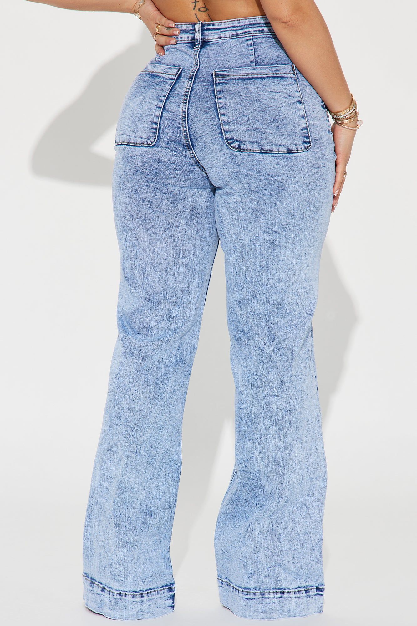 Margot Stretch Trouser Jeans - Acid Wash Blue sold by Fashion Nova product image thumbnail 3