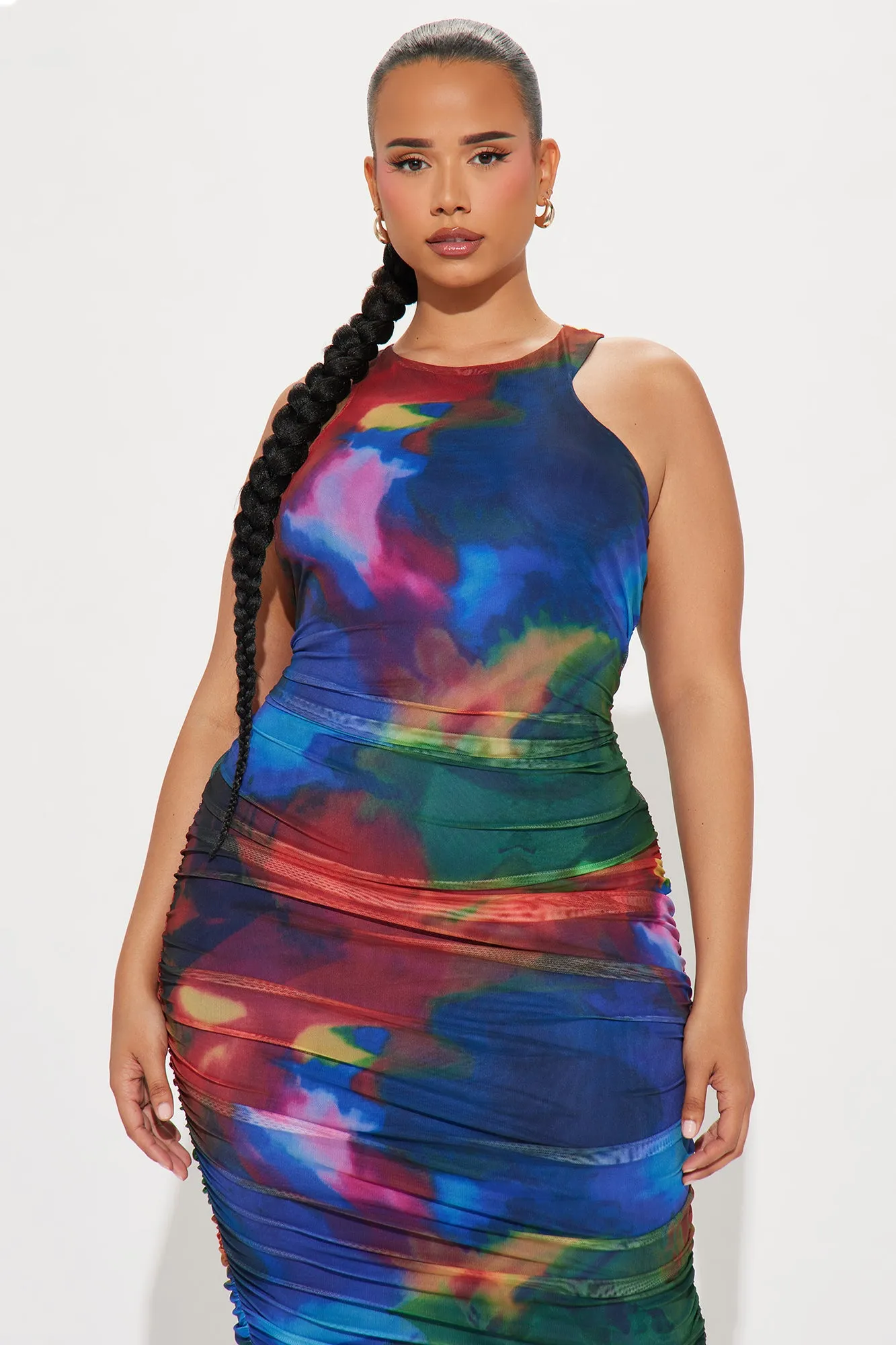 Kaleidoscope Eyes Mesh Midi Dress - Multi Color sold by Fashion Nova product image thumbnail 5