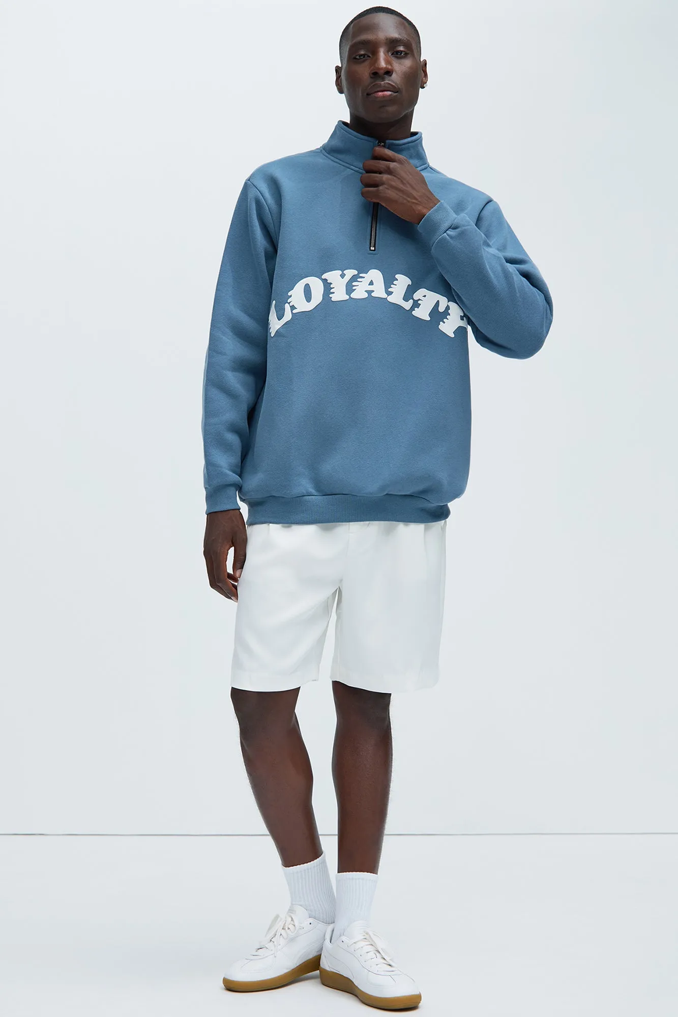 Loyalty Quarter Zip Sweatshirt - Blue sold by Fashion Nova product image thumbnail 3
