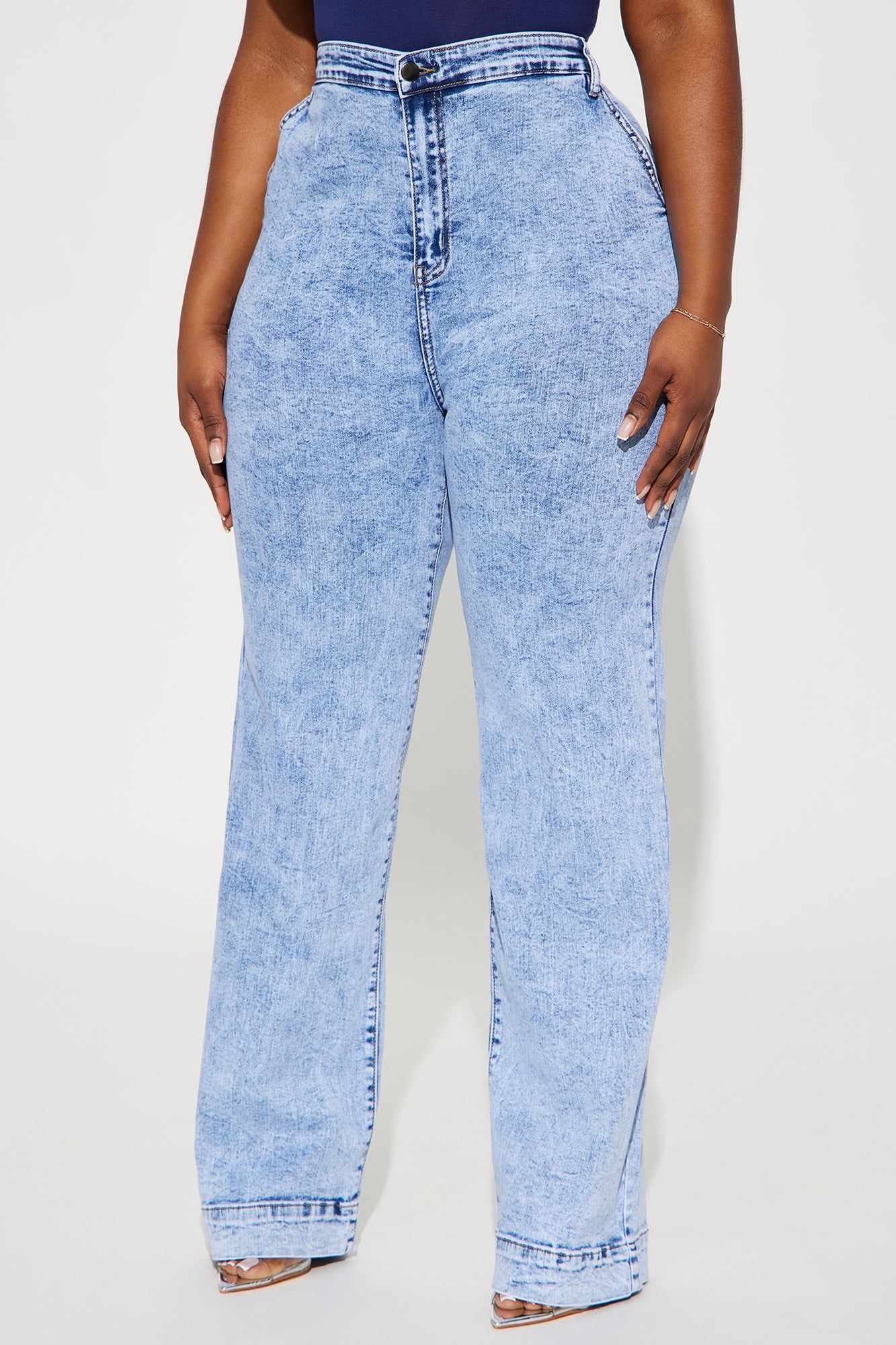 Margot Stretch Trouser Jeans - Acid Wash Blue sold by Fashion Nova product image thumbnail 5