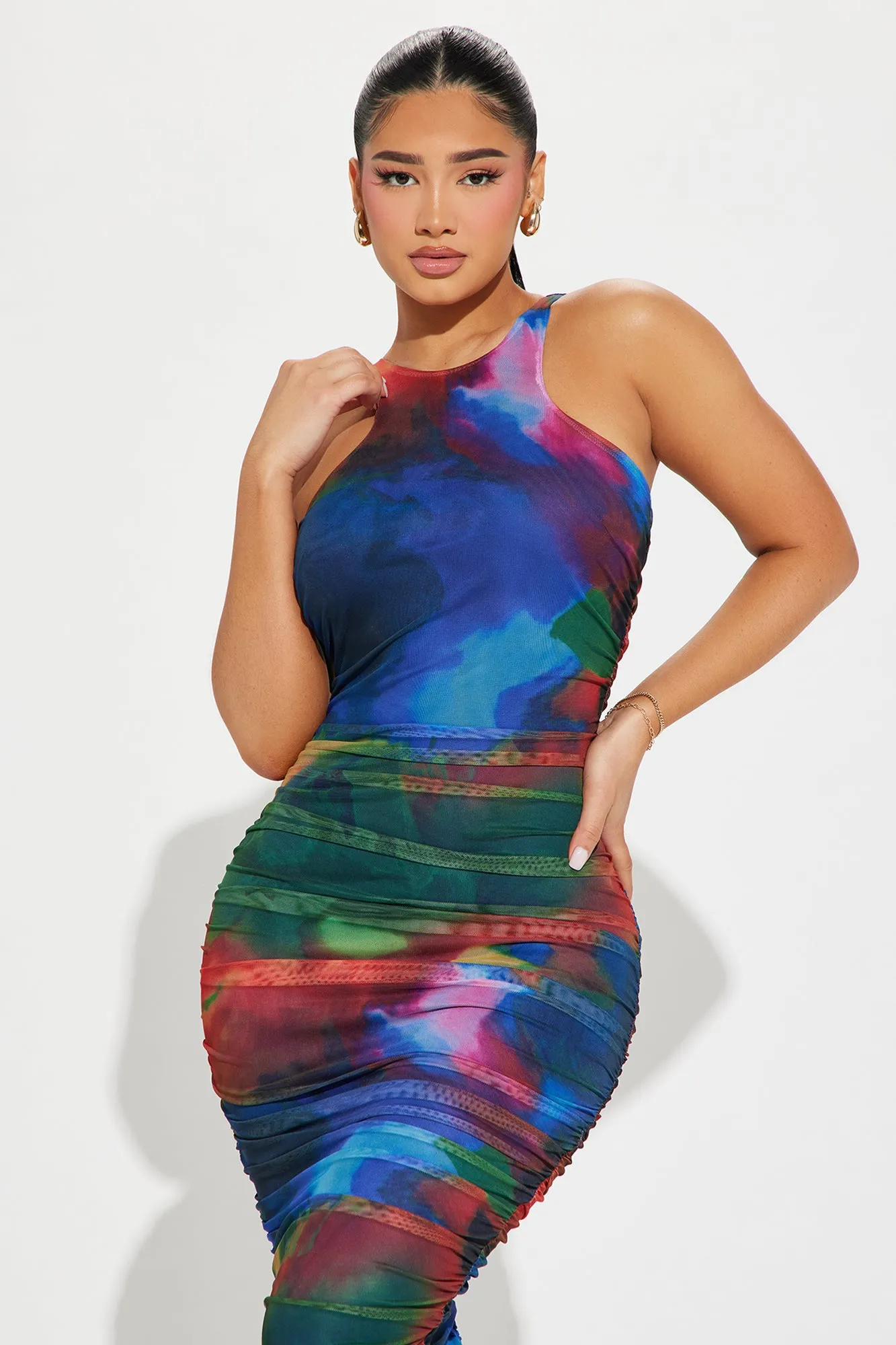 Kaleidoscope Eyes Mesh Midi Dress - Multi Color sold by Fashion Nova product image thumbnail 2
