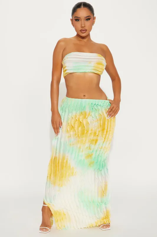 Living In Color Skirt Set - Orange/combo sold by Fashion Nova
