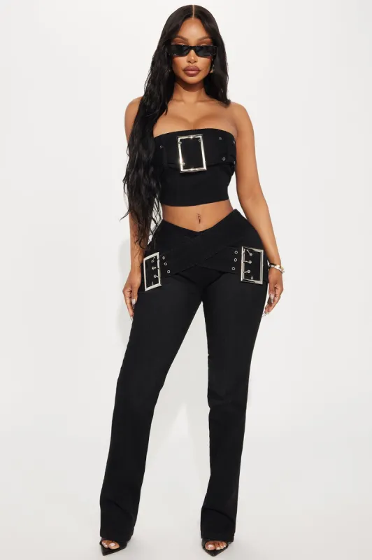 Makena Denim Pant Set - Black sold by Fashion Nova