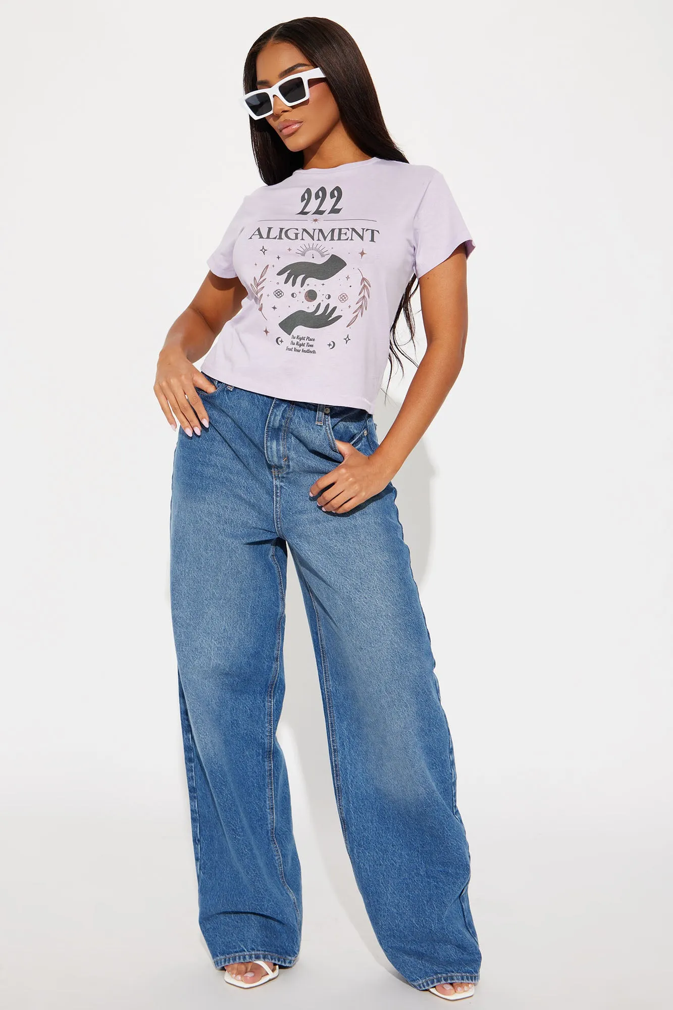 222 Energy & Alignment Tee - Lavender sold by Fashion Nova product image thumbnail 3