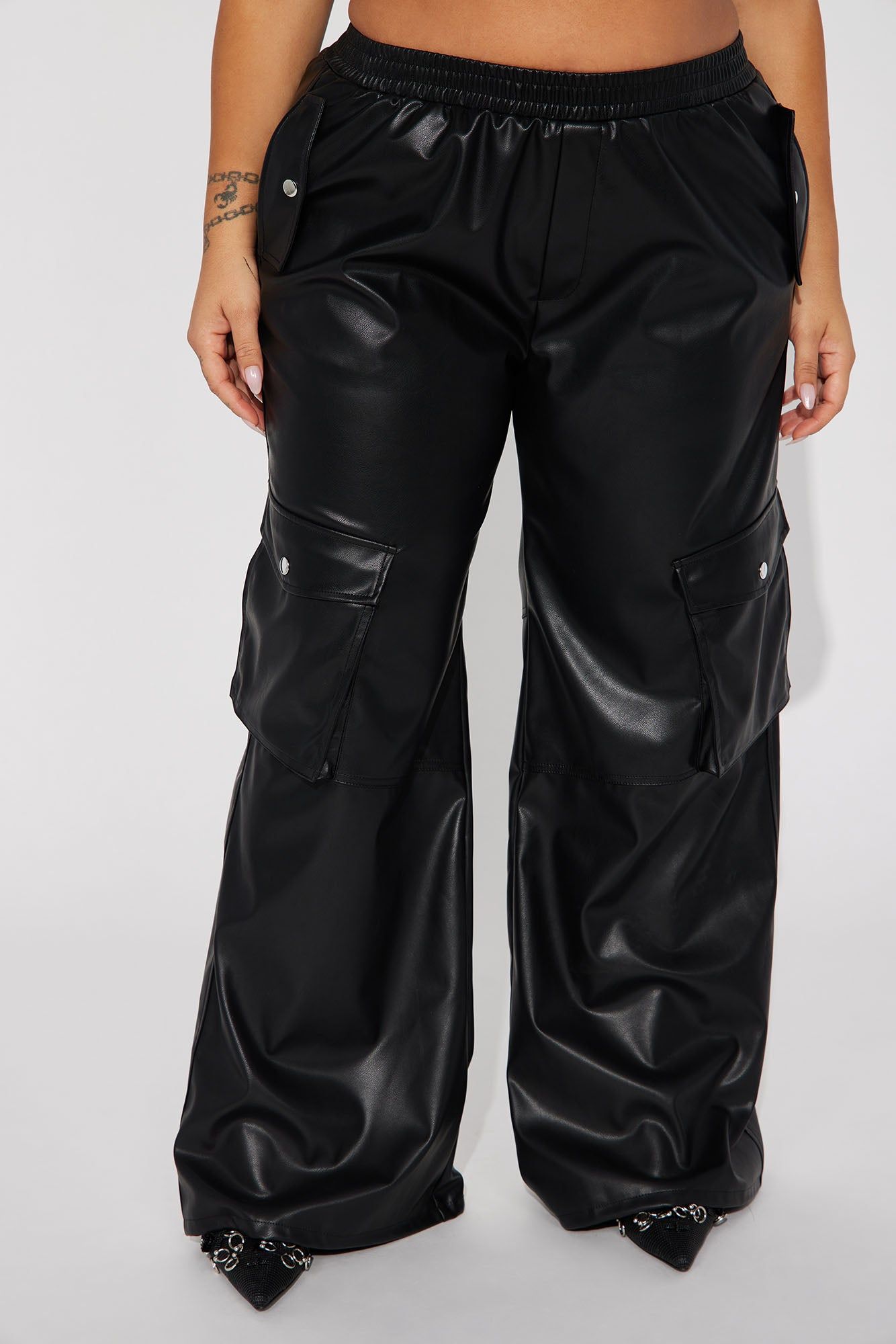 Valencia Faux Leather Cargo Pant - Black sold by Fashion Nova product image thumbnail 5