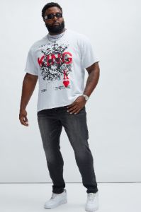 Official King Short Sleeve Tee - White sold by Fashion Nova