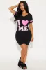 I Love Me PJ Sleep Shirt - Black/Pink sold by Fashion Nova