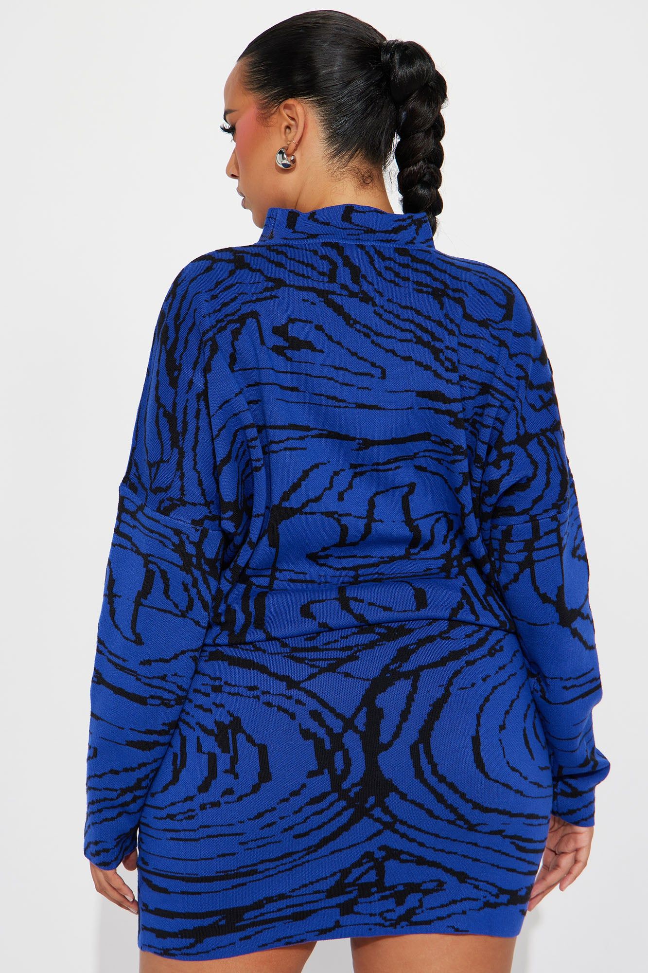Abigail Sweater Mini Dress - Royal/combo sold by Fashion Nova product image thumbnail 6