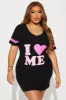 I Love Me PJ Sleep Shirt - Black/Pink sold by Fashion Nova