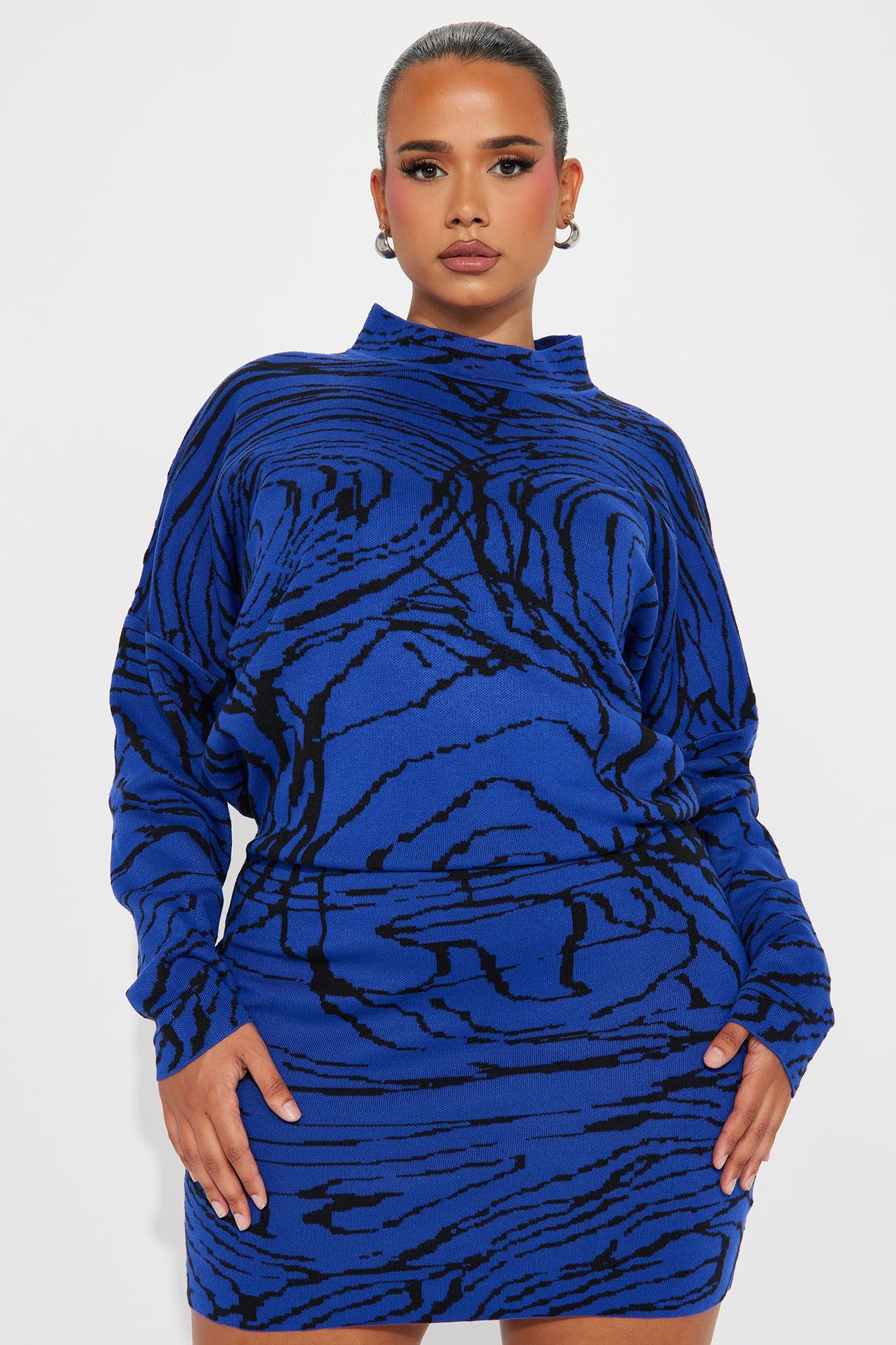 Abigail Sweater Mini Dress - Royal/combo sold by Fashion Nova product image thumbnail 4