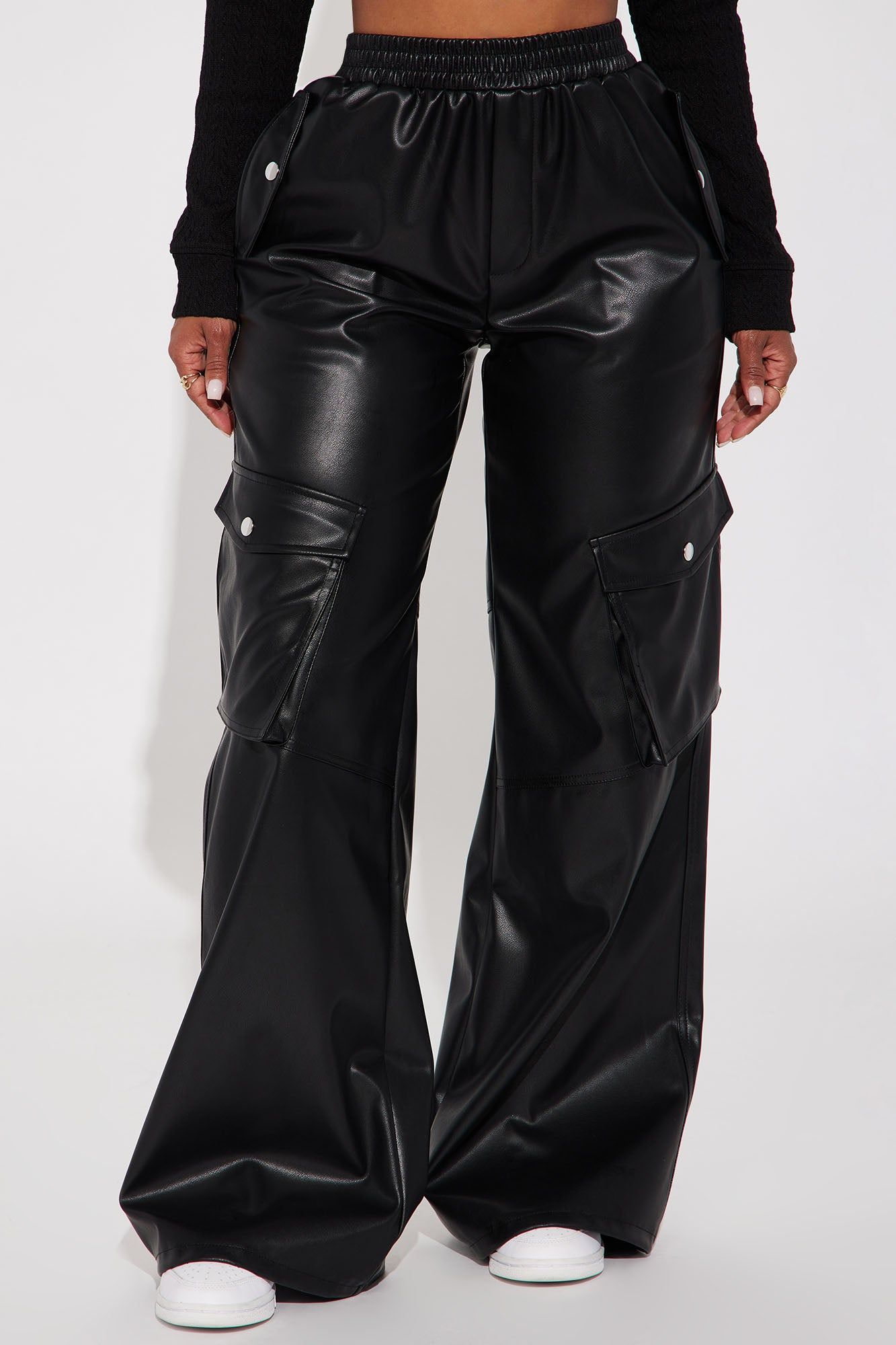 Valencia Faux Leather Cargo Pant - Black sold by Fashion Nova product image thumbnail 2