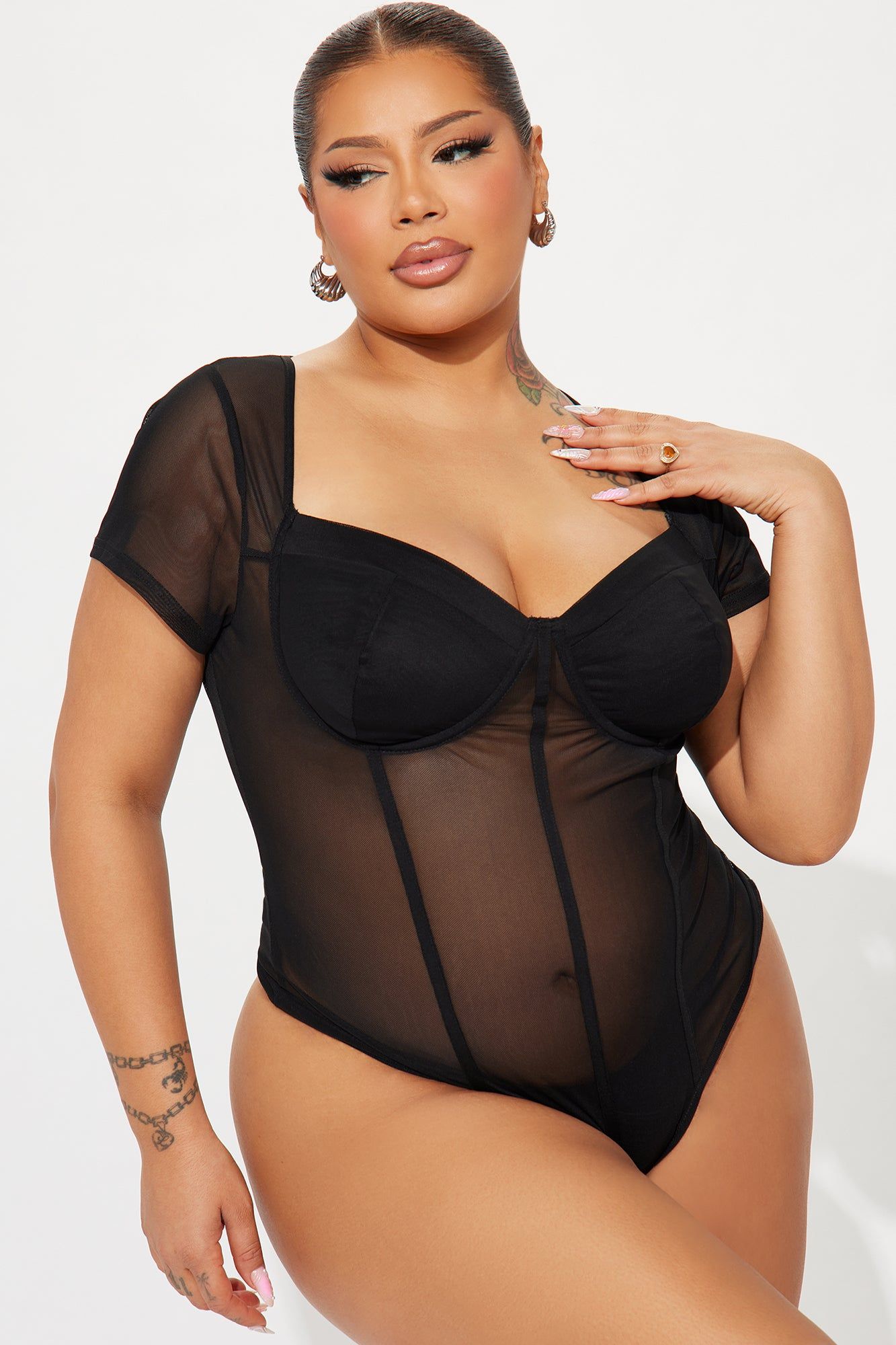 Mila Mesh Bodysuit - Black sold by Fashion Nova product image thumbnail 5