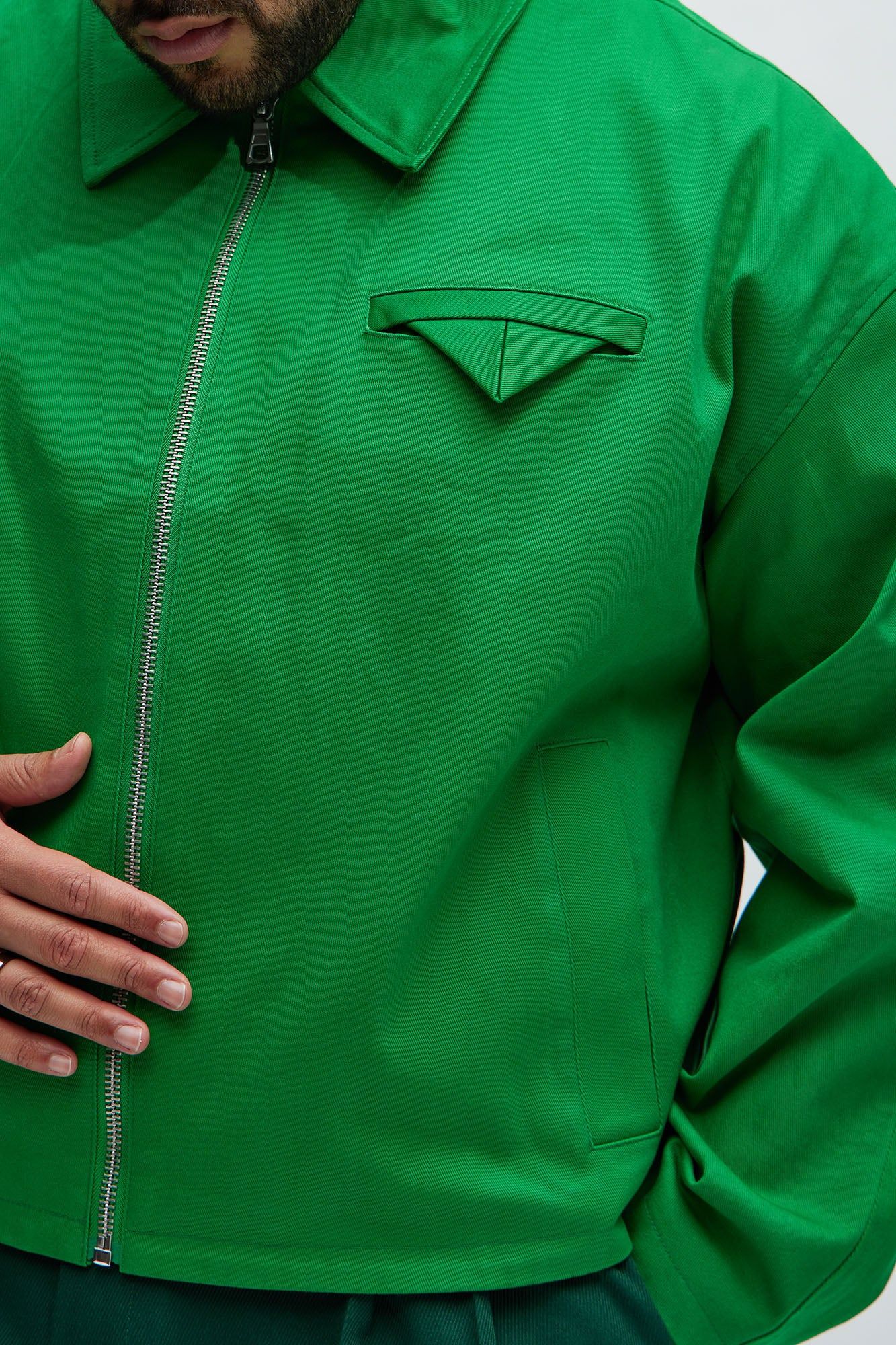 Bordeaux Cropped Chore Jacket - Green sold by Fashion Nova product image thumbnail 3