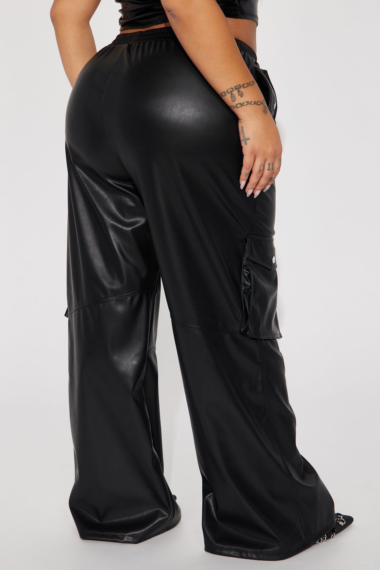 Valencia Faux Leather Cargo Pant - Black sold by Fashion Nova product image thumbnail 6