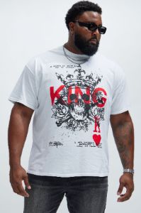 Official King Short Sleeve Tee - White sold by Fashion Nova