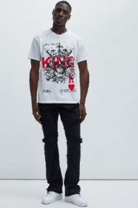 Official King Short Sleeve Tee - White sold by Fashion Nova