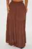 Venice Tiered Gauze Maxi Skirt - Brown sold by Fashion Nova
