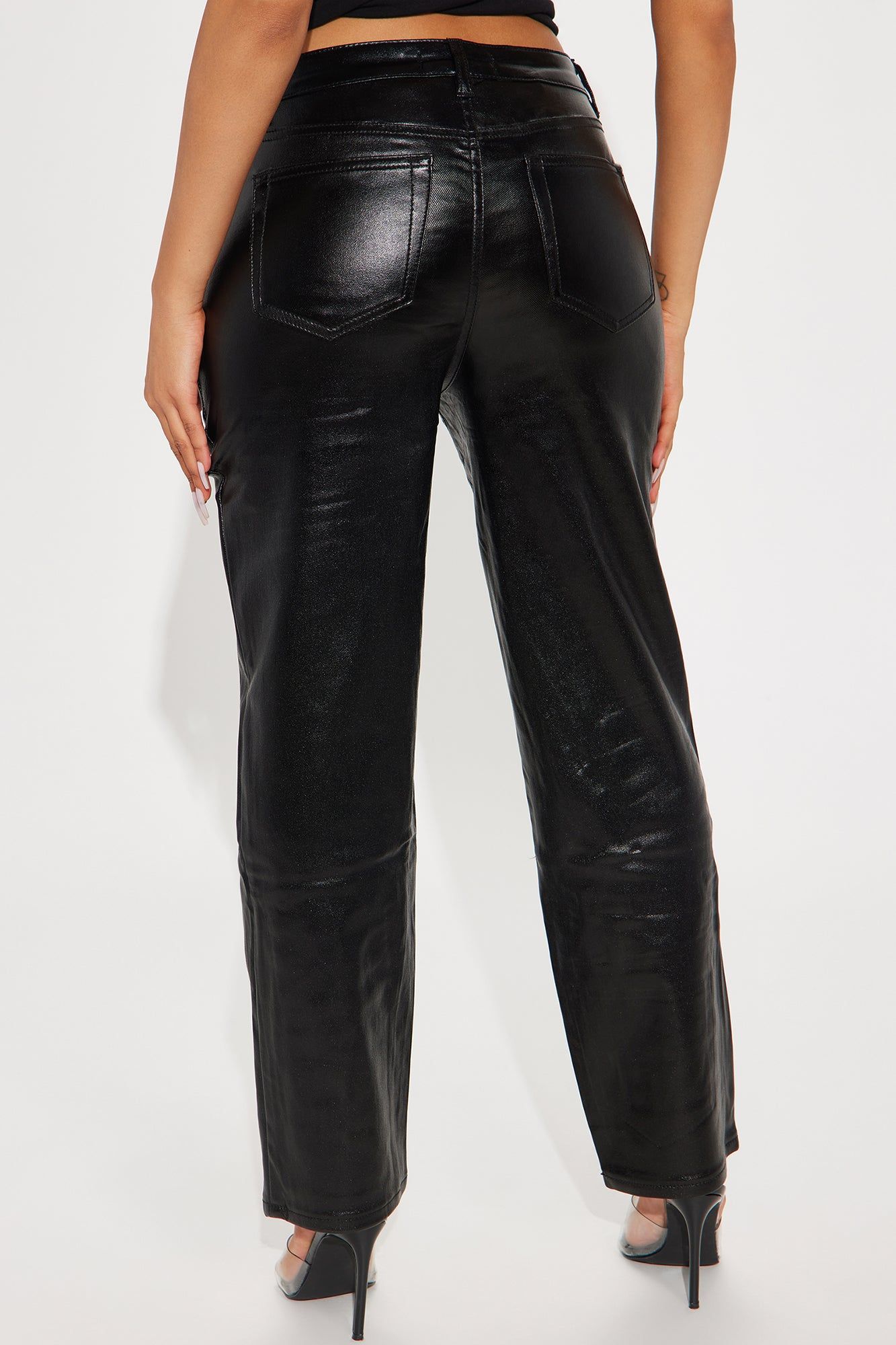 Marilyn Coated Faux Leather Pant - Black sold by Fashion Nova product image thumbnail 3