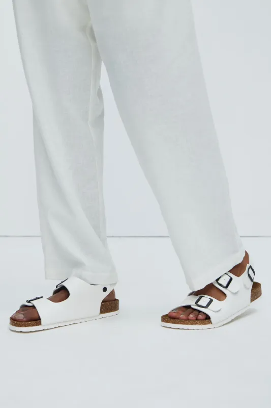 Bondi Beach Slides - White sold by Fashion Nova