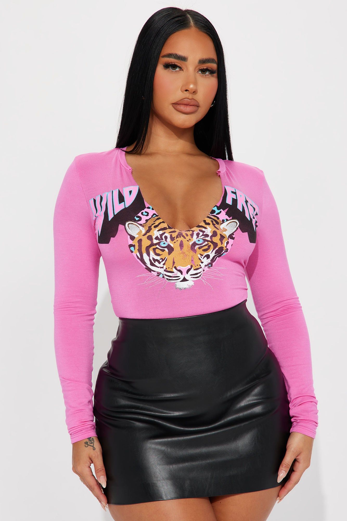 Wild & Free Long Sleeve Bodysuit - Pink sold by Fashion Nova product image thumbnail 3