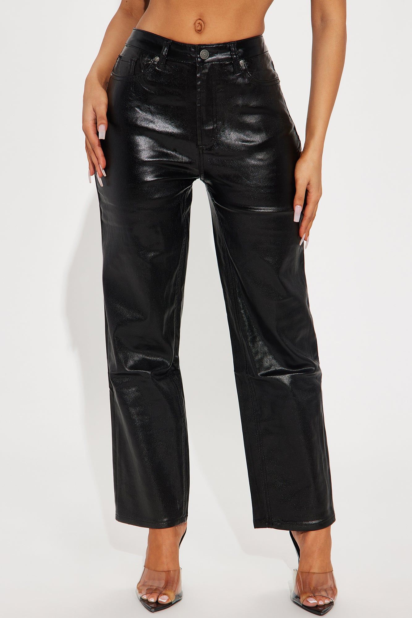 Marilyn Coated Faux Leather Pant - Black sold by Fashion Nova product image thumbnail 2