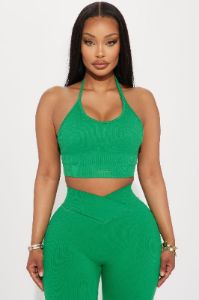 Namaste Seamless 2 Piece Active Top - Kelly Green sold by Fashion Nova
