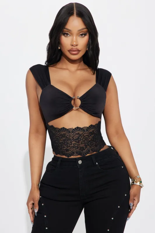 Savannah Lace Top - Black sold by Fashion Nova
