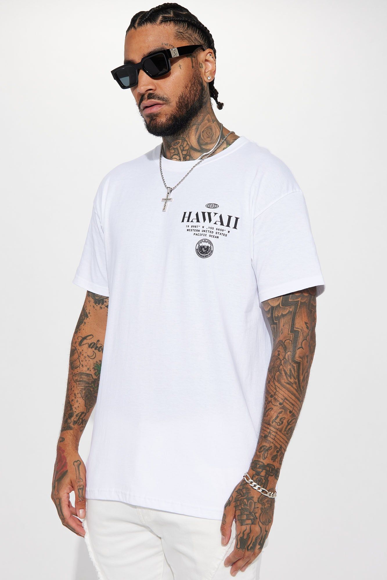 Hawaii Short Sleeve Tee - White sold by Fashion Nova