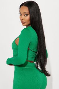 Namaste Seamless 2 Piece Active Top - Kelly Green sold by Fashion Nova