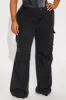 Nessa Washed Wide Leg Cargo Pant - Black sold by Fashion Nova