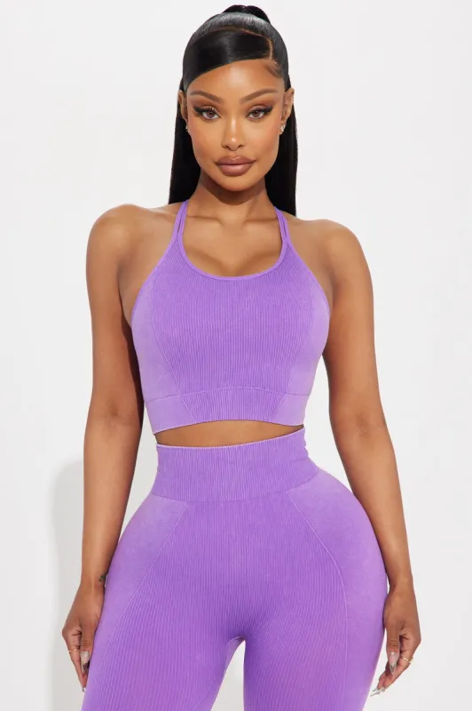 Stretch It Out Active Sports Bra - Lavender sold by Fashion Nova